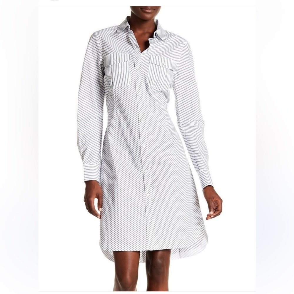rag & bone White and Black Striped Shirt Dress